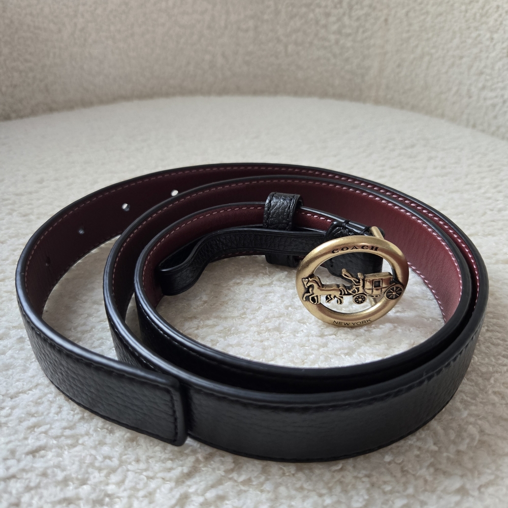 Coach Black and Red Leather Belts